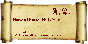 Mandelbaum Milán névjegykártya